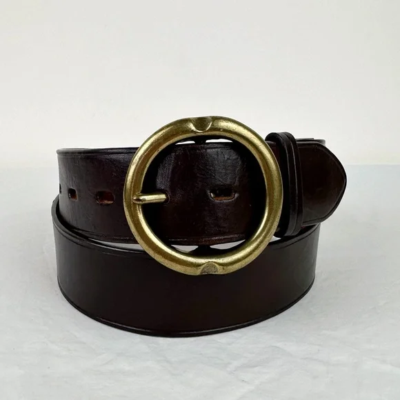 Ann Taylor Chocolate Belt with Brass Buckle - Picture 1 of 9